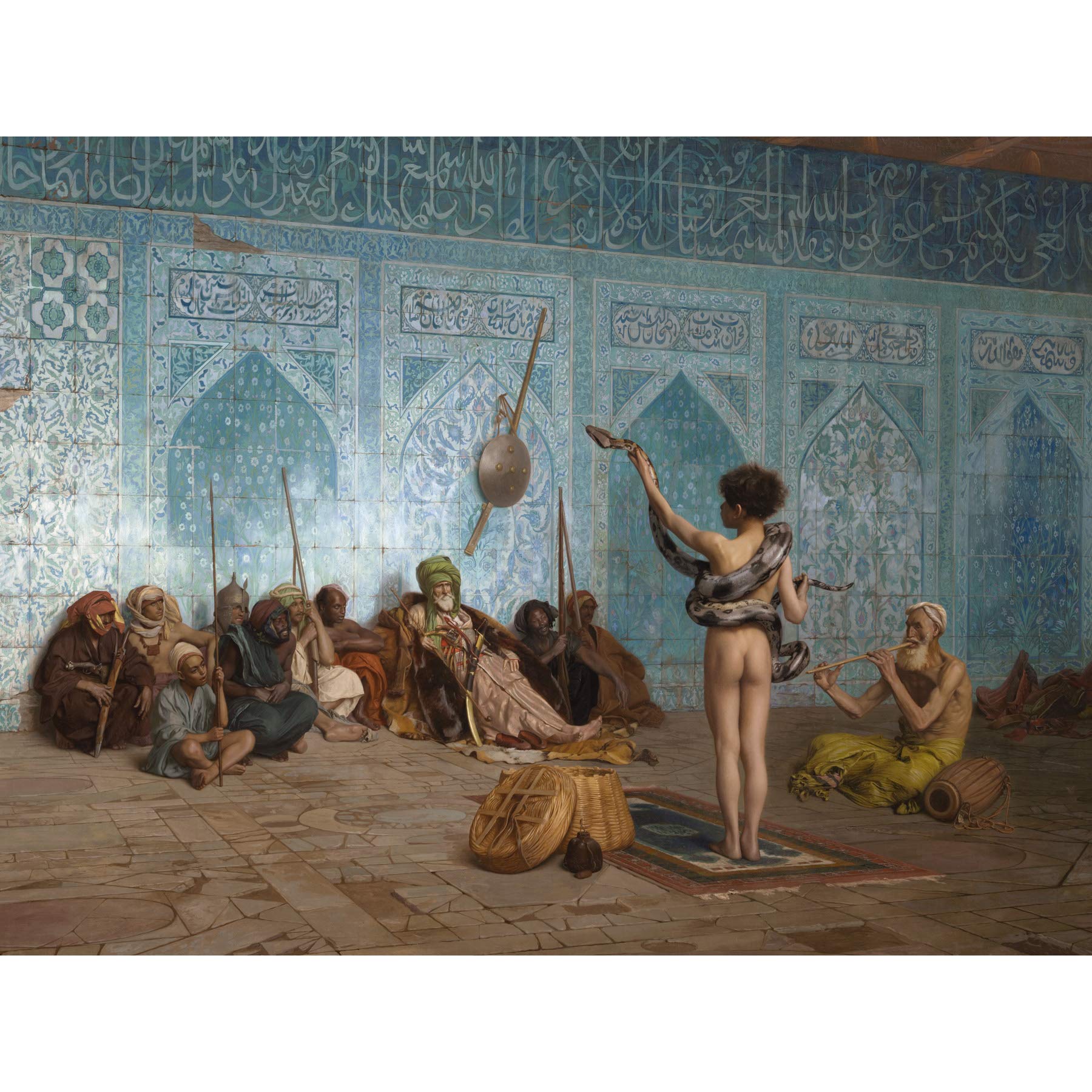 Artery8 Jean Leon Gerome Snake Charmer Painting Large Wall Art Poster Print Thick Paper 18X24 Inch