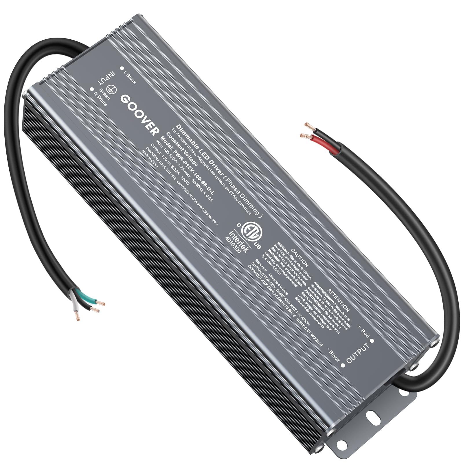 GOOVER 100W Triac Dimmable LED Driver,Power