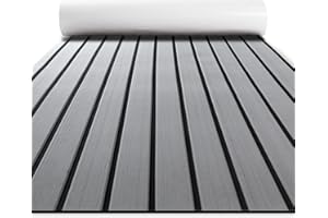 Fullfire Boat Flooring - EVA Foam Boat Decking - Faux Teak Marine Mat Self-Adhesive Marine Carpet for Motorboat RV Yacht Kayak 94" x 47"/35"/16"