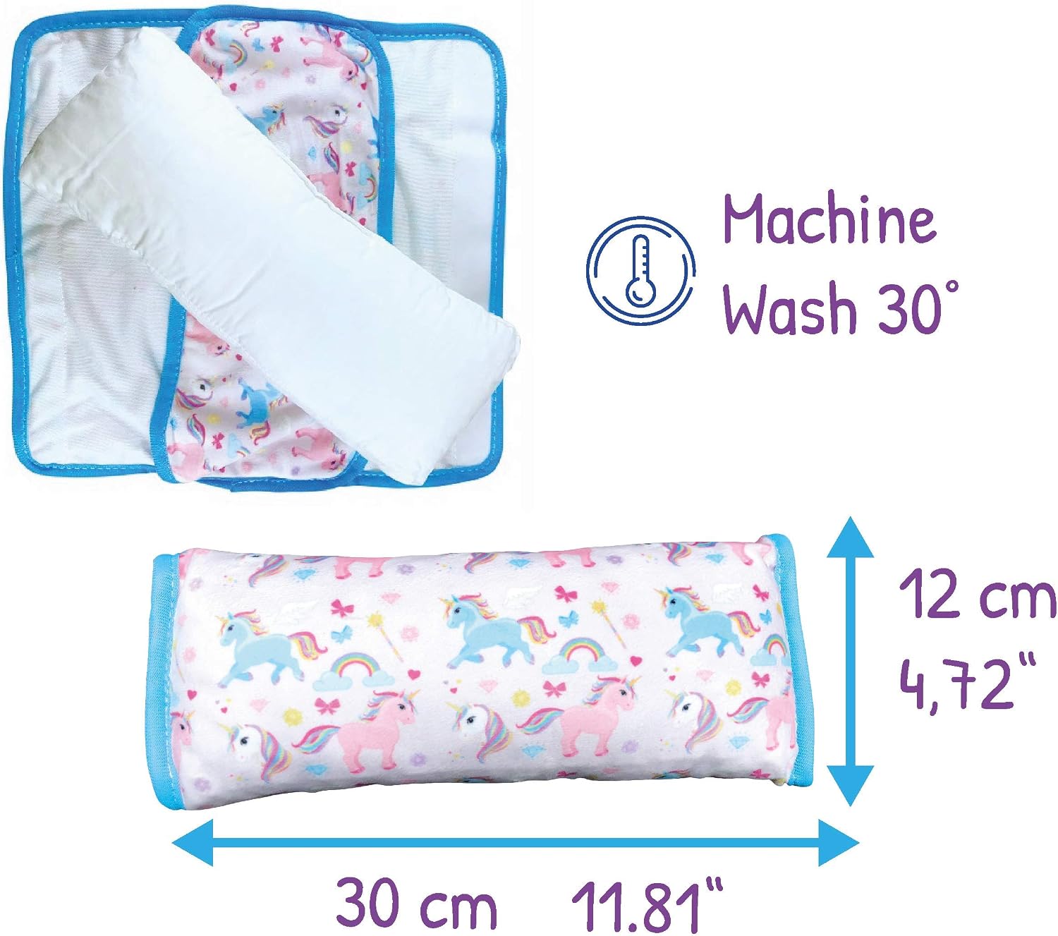 HECKBO magic unicorn car seatbelt pillow for children, machine washable - Image 3