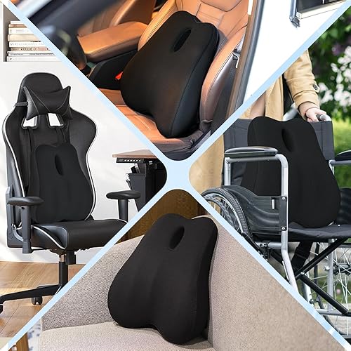 Lumbar Support Pillow for Office Chair, Cooling Memory Foam Pillow