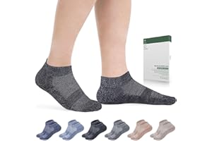 Bulinlulu Diabetic Socks for Men Women,6 Pairs Low Cut Non Binding Diabetic Socks,Ankle Seamless Socks for Men 6-9 9-12(Dark-Large)