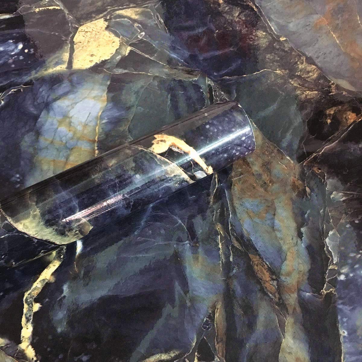 Meboem 60cm X 200cm Elegant Blue Stone Marble Paper Peel Stick Granite Vinyl Wallpaper Film Kitchen Bathroom Countertop Sticker Furnitures Marble Sticky Back Vinyl