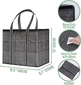 VenO 2 Pack Large Insulated Reusable Grocery Bag with Hard Bottom Black view 3