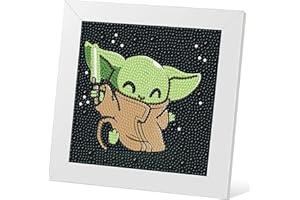 pvoodire Carton Diamond Art for Kids with Frame-Diamond Painting Kits for Kids Ages 4-8-12,Easy Kids Gem Art Kit with Beautiful Package for Gift Home Wall Decor(6x6inch)