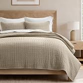 EverGrace Stonewashed Cotton Waffle Quilt Set, King Size, Hearth Taupe | Substantial Weighty Texture, OEKO-TEX Certified, All-Season Comfort, Farmhouse Bed Layering Piece, 3 Piece Set with 2 Shams