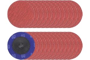 HARFINGTON 25pcs Quick Change Sanding Discs 2" 80 Grit R-Type Roll Lock Ceramic Grains Conditioning Disc Sandpaper for Die Gr