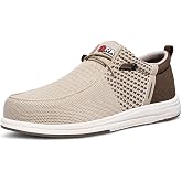 LARNMERN Slip On Steel Toe Shoes Men Loafers Work Safety Tennis Sneakers | Lightweight, Comfortable, Walking, Wide, Hands Free, Lounging, House, Mechanic, Construction, Casual, Dress, Office, 0utdoor