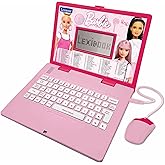 Lexibook Barbie, Educational and Bilingual Laptop in English/Spanish, Toy for Children with 124 Activities to Learn, Play Games and Music, Pink, JC598BBi2