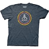 Ripple Junction Atari Men's Short Sleeve T-Shirt Distressed Classic Retro Fuji Logo in Circles Vintage Officially Licensed