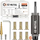 Multi-Grip Rivet Nut Installation Tool Set Pre-Bulbed Shank Flat Head Threaded Insert Nut Plus Nuts Assortment Kit Cross Rivnut for Construction Industrial (1/4-20(Plus Nut Tool-6pcs))