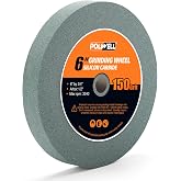 6 Inch 150 Grit Silicon Bench Grinder Wheel with 1/2'' Arbor | 150 Grit Silicon Carbide 6 inch bench grinder Wheel 3/4" Thick for Drill,Blades and Knifes Sharpening and Rust Removal