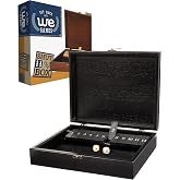 WE Games 12 Number Shut the Box Board Game- Black Stained Wood Box with Lid