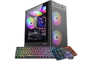 ABYTESPARK Prebuilt Gaming PC Desktop Computer,Intel Core i7 Desktop,Operating at A Frequency of 3.4-3.9 GHz,RX550 Graphics Card with 4GB GDDR5 Video Memory,16GB RAM, 512GB NVME SSD,WiFi 5.0,RGB Fan x5