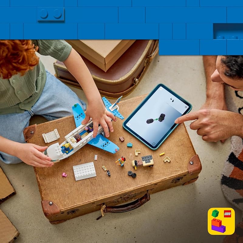 City L’Avion de Tourisme - Jouet de Construction - Maquette de Jet avec 4 Minifigurines & Accessoires de Voyage - Jeu Éducatif - Idée de Cadeau d'anniversaire pour Garçon dès 4 Ans 60492