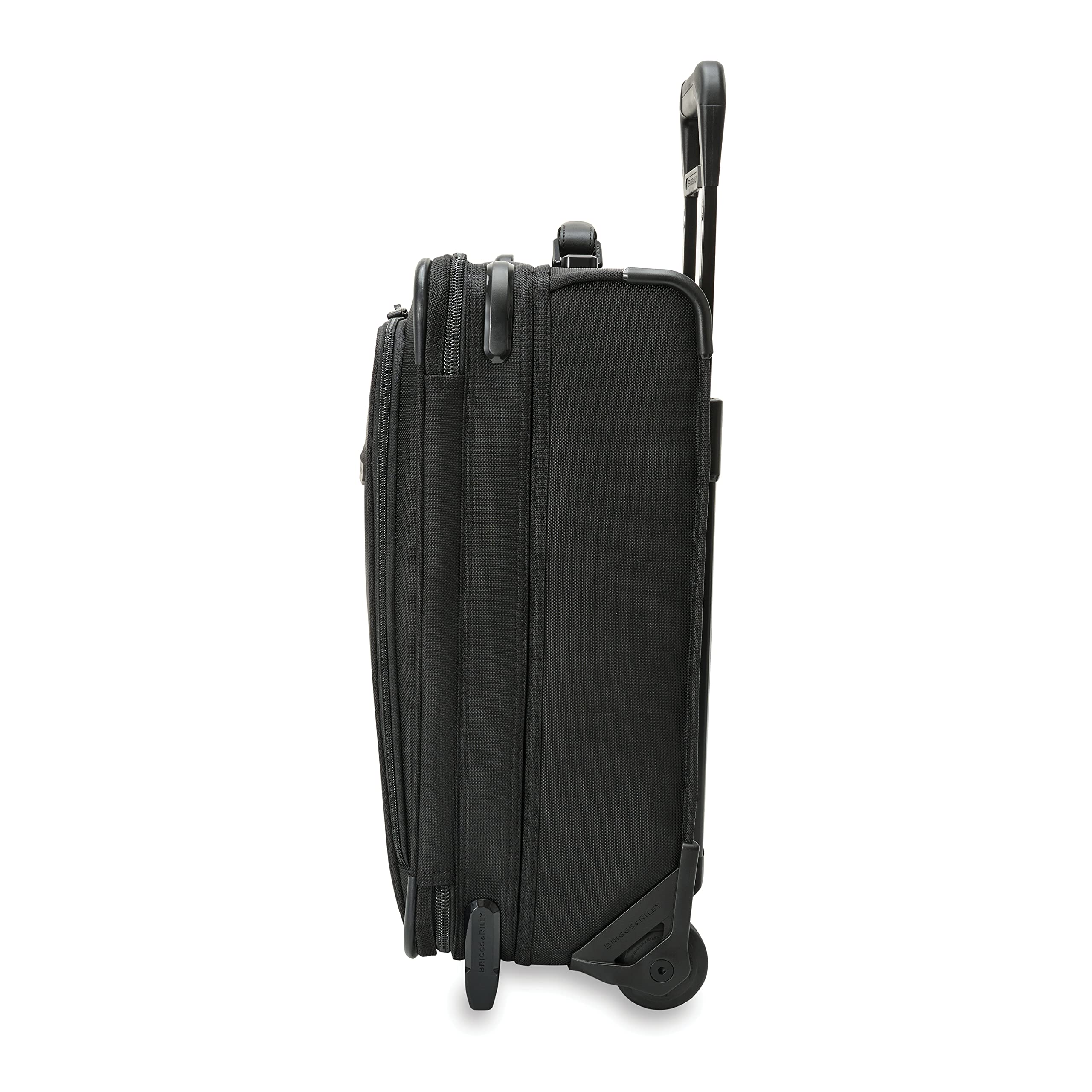 Briggs & Riley Global 2-Wheel Expandable Carry On - Luggage for International Travel, Suitcases with Wheels, Softside Rolling Bag for Men & Women, Self-Repairing Zipper - Baseline Collection, Black