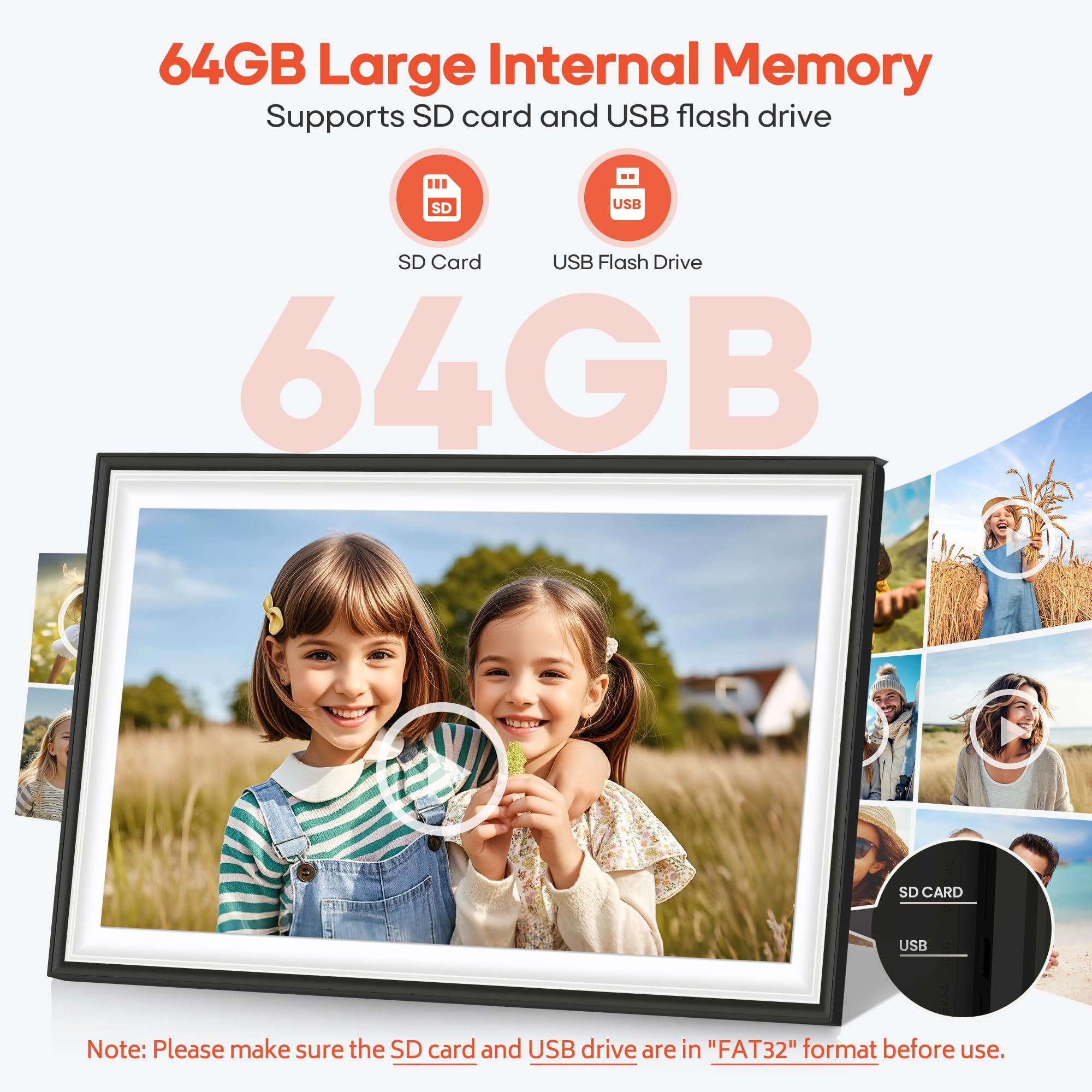 BIGASUO Digital Picture Frame Frameo 15.6