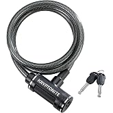 Kryptonite Parkview Bike Lock Cable, 6ft. x 12mm Braided Steel Cable Anti-Theft Security Bicycle Lock with Keys for Outdoor Equipment, Bicycles, Scooters, Fence, Gate
