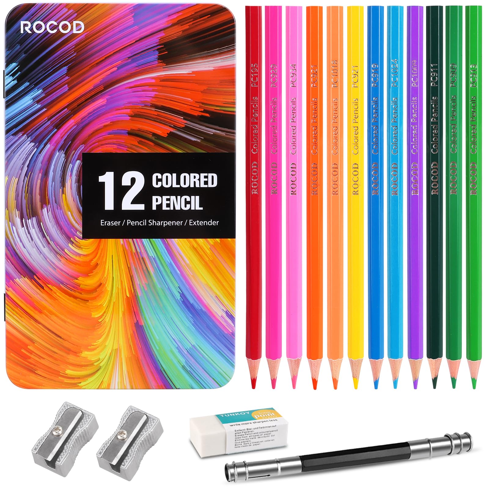 ROCOD 12-Color Colored pencils Professional coloring pencils for Adults Art color drawing pencil set.