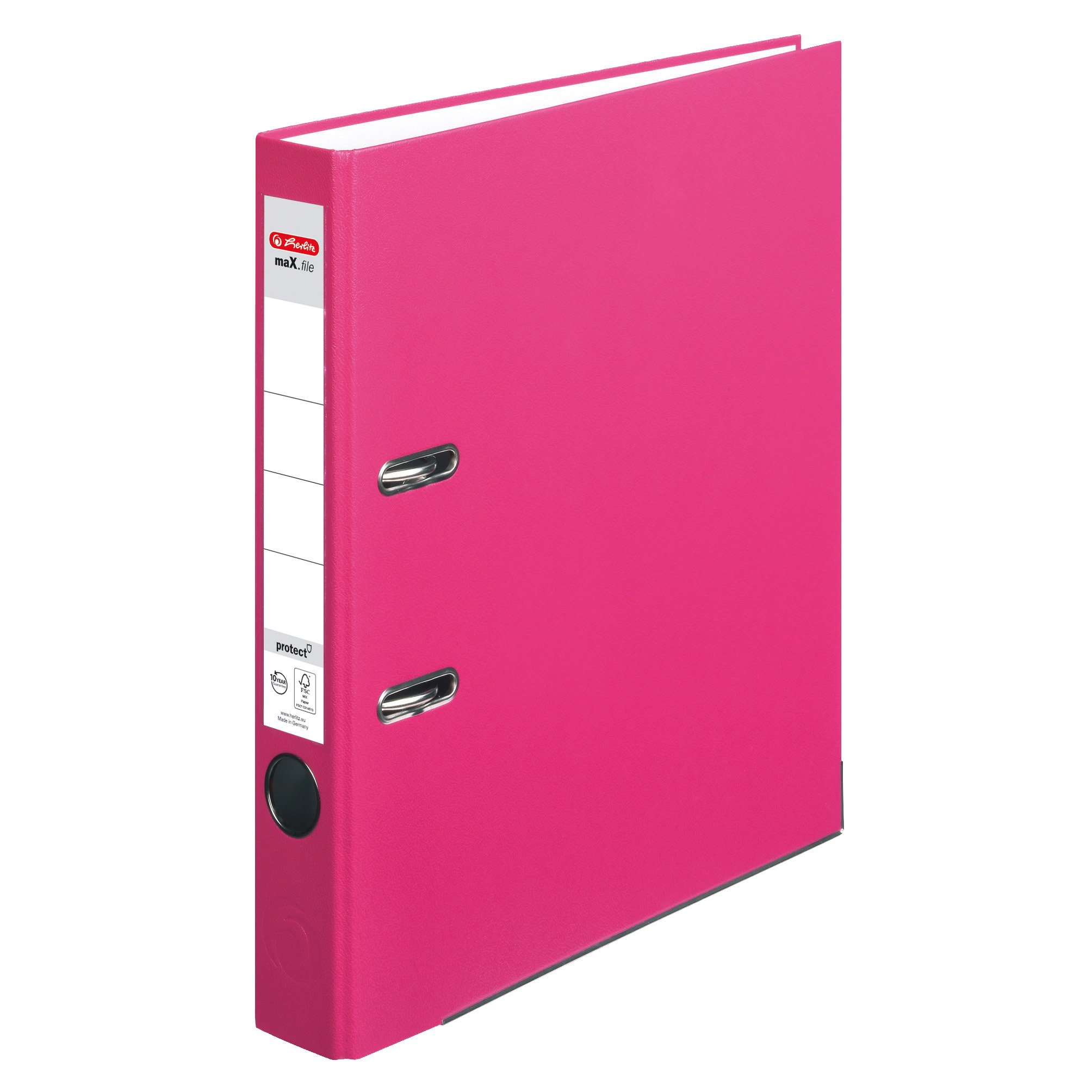 Herlitz max. File Protect A4 5 cm with Slip-in Spine Label 5450309 Folder Red Pink