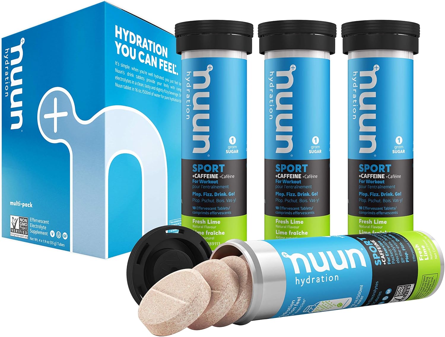 Nuun Active 3170104 Nuun Sport + Caffeine Hydrating Electrolyte Tablets