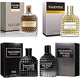 A CENTER Men's Cologne Gift Set Include 4 Variety Pack - 3.4 Fl Oz Each | Vanilla Bourbon, Leather & Amber Floral Fragrance | Luxury Eau de Toilette(Bundle S)