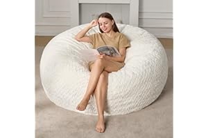 Bean Bag Chairs Bean Bag Chair for Adults Large Beanbag Chair with Chevron Plush Fur Cover Bean Bag for Living Room Bedroom D