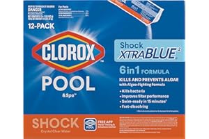 CLOROX POOL & SPA Clorox Pool&Spa 33512CLX Pool Shock XtraBlue (12 1-lb Bags), 12 Pack, White