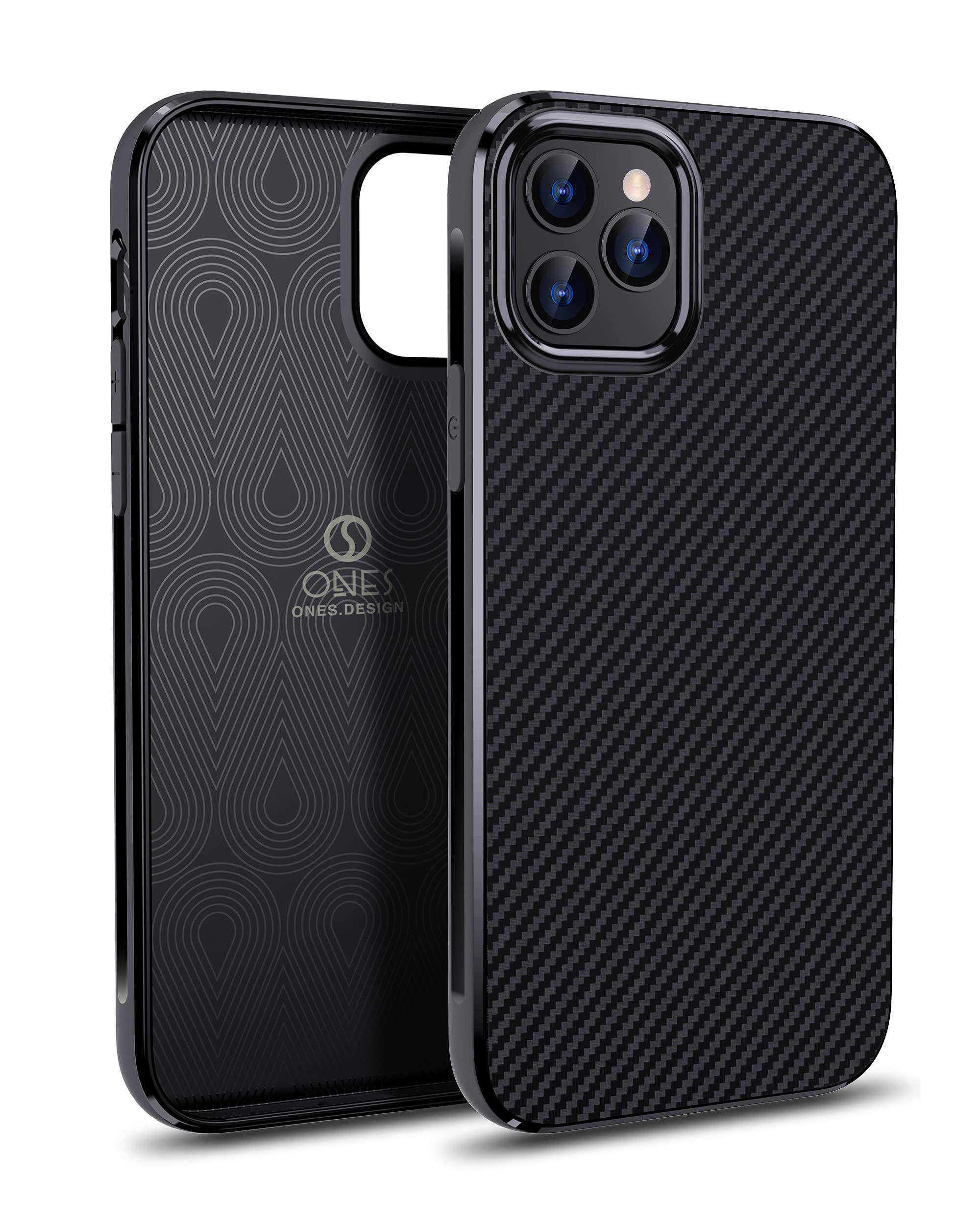 Photo 1 of ONES Thin Case for iPhone 11pro,Carbon Fiber Pattern Ultra Slim Cover Shockproof Protective Phone Case with Minimalist Design and Scratch Resistant Fingerprint Prevention,Black