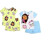 DREAMWORKS GABBY'S DOLLHOUSE Pajamas for Girls, 4 Piece Snug Cotton Pj Set, Gabby Dollhouse Pajamas, Pjs for Kids, 4 to 8