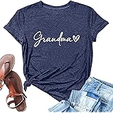 Grandma Shirts for Women Nana Shirt Heart Printed Casual Gigi Short Sleeve Tee Top