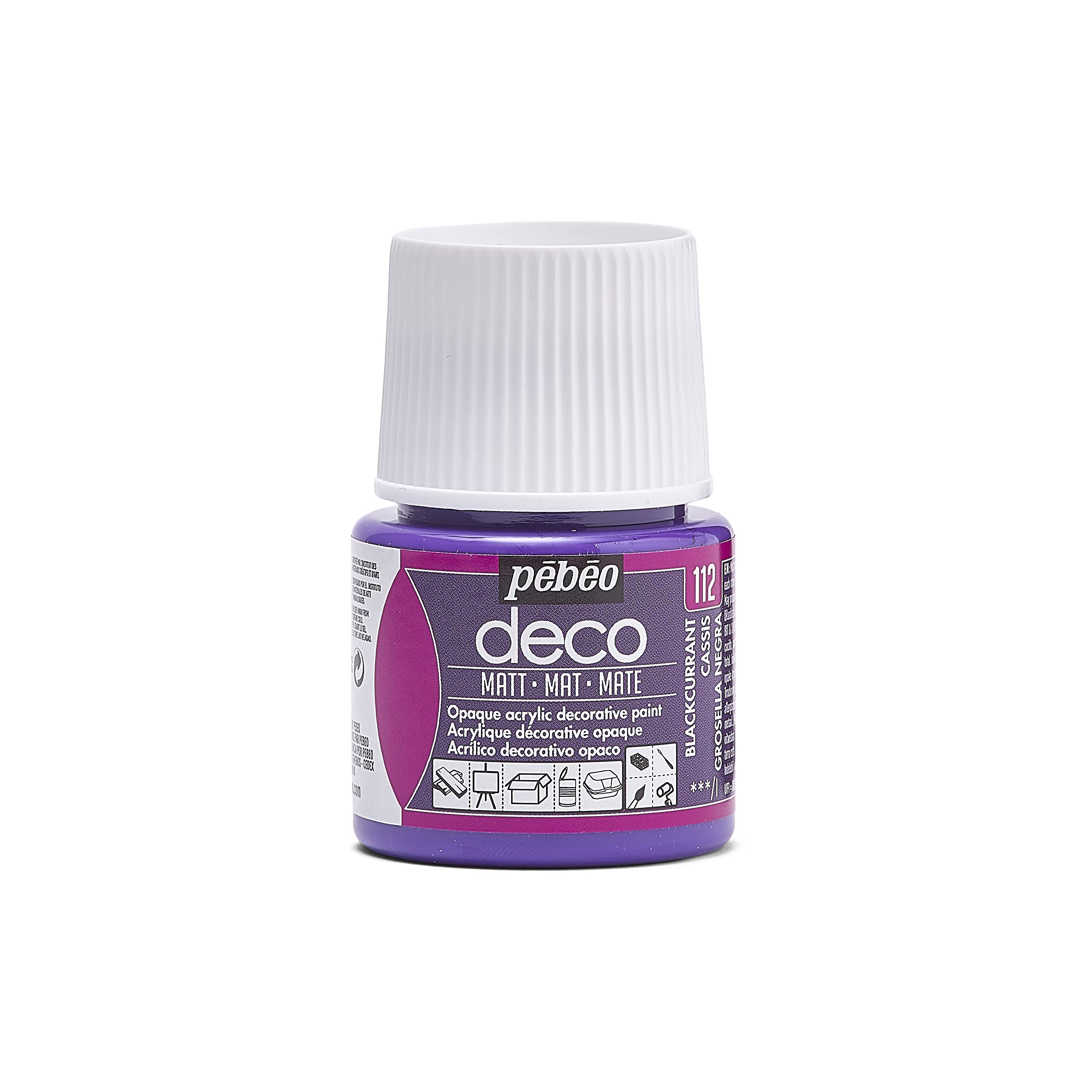 PEBEO 204112 45ml Deco Matt, Acrylic, Blackcurrant, 7 x 4.5 x 4.5 cm