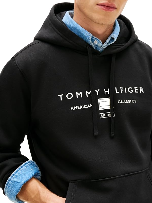 Herren Hoodie Brand Love mit Bauchtasche, Schwarz (Black), L — Foto 4 von 6
