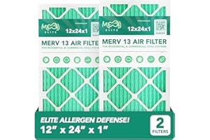 12x24x1 Air Filter (2-PACK) | MERV 13 | MOAJ Elite Bacterial & Viral Defense | BASED IN USA | Pleated Replacement Air Filters for AC & Furnace Applications | Actual Dimensions: 11.70” x 23.70” x 0.75”