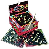 Melissa & Doug Scratch Art Box of Rainbow Mini Notes - The Original (Arts & Crafts, Wooden Stylus, 125 Count, Great Gift for Girls and Boys - Best for 4, 5, 6 Year Olds and Up)