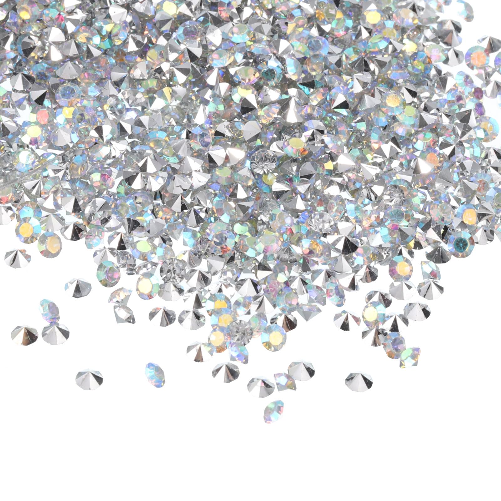 PATIKIL 14000Pcs Wedding Table Scatter Confetti Crystals 3mm Acrylic Diamonds Vase Fillers Gems for Table Centerpiece Decorations Bridal Shower Party, Silver AB