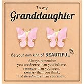 UPROMI Hypoallergenic Butterfly Earrings for Daughter/Granddaughter/Niece, Valentines Christmas Birthday Gifts for Girls