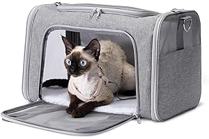 �鶹�� Basics Soft Cat & Dog Carrier with Adjustable Shoulder Strap, Airline-Approved, Foldable and Portable Design, Mesh Ven