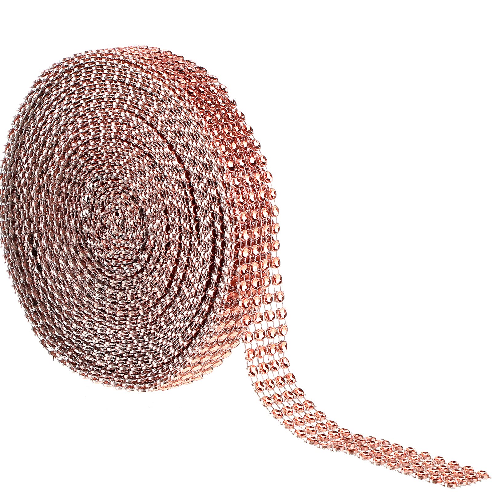 Photo 1 of Chuangdi 10 Yard Acrylic Rose Gold Rhinestone Ribbon 8 Row Diamond Ribbon for Wedding Cakes, Birthday Decorations, Baby Shower Events and Arts and Crafts Projects(4 Row,Rose Gold)