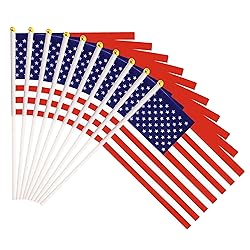 50 Pack USA America Flags on Stick Flags,Small Mini