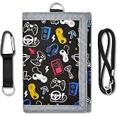 Lattlefnki Kids Wallet for Boys, Boys Wallets for Kids 4-12 Trifold Wallet with Zippered Coin Pocket and Card Holders, Birthday Christmas Gifts Wallet - Game Console