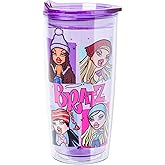 Silver Buffalo Bratz Cloe, Tumbler with Slide Close Lid, 20oz | Jade, Yasmin and Sasha, Double Wall Travel, 0.59 Liters