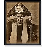 Poster Master Vintage Aleister Crowley Poster - Retro Occultist Print - Book With Pentagram Art - Occult Art - Gift for Men & Women - Gothic Decor for Living Room or Bedroom - 11x14 UNFRAMED Wall Art