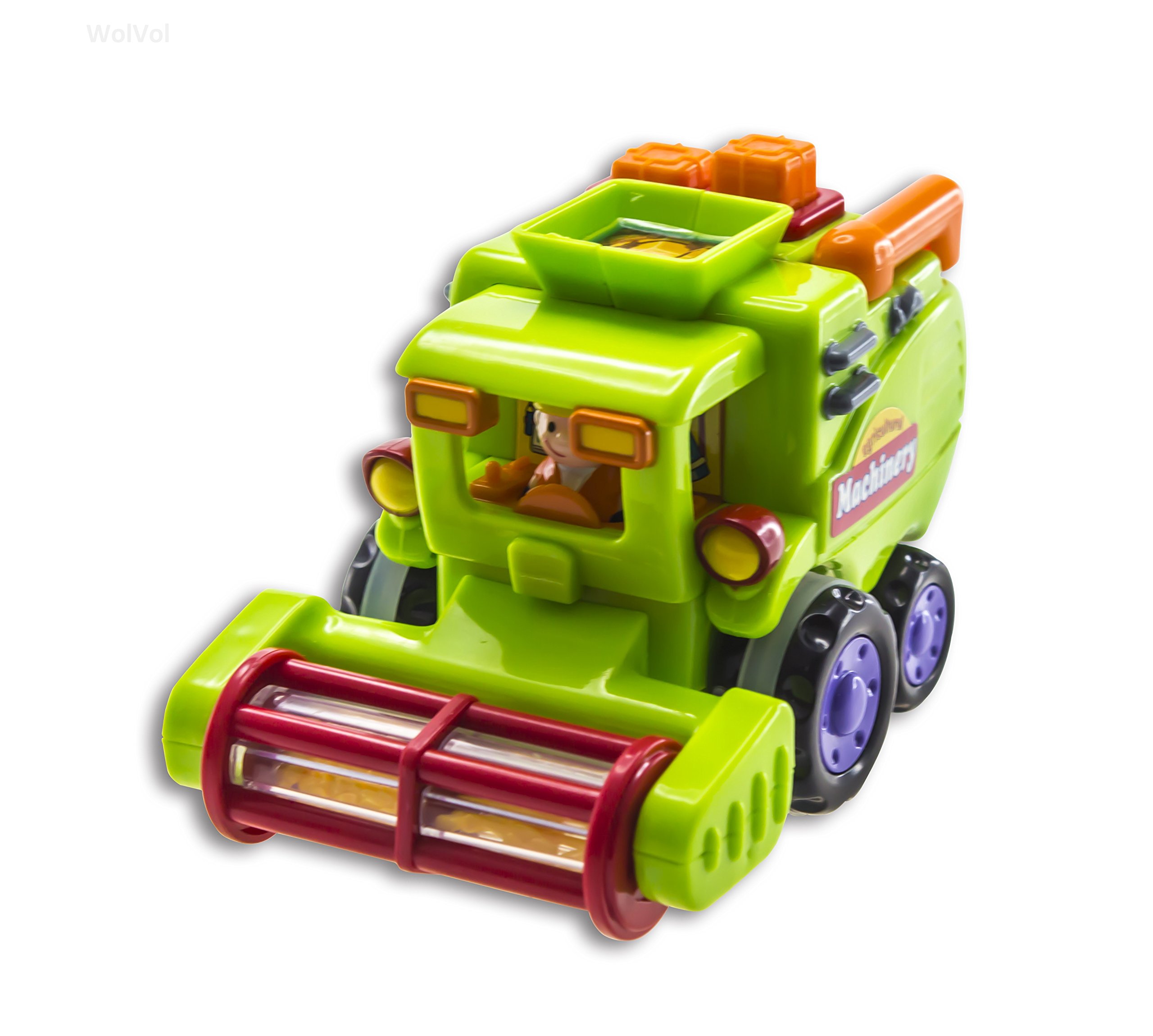 Street Sweeper Truck Cement Mixer Harvester Toy Set Of 3 Push Go Boys