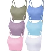 SATINIOR 6 Pack Women Crop Tops Cropped Tank Top Bundle Sleeveless Spaghetti Strap for Sports Yoga
