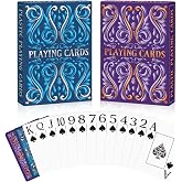 Playing Cards 2 Pack, Plastic Playing Cards Waterproof, Deck of Cards, Large Print Playing Card for Seniors Adults, Premium P
