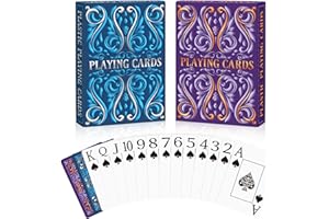 Playing Cards 2 Pack, Plastic Playing Cards Waterproof, Deck of Cards, Large Print Playing Card for Seniors Adults, Premium P