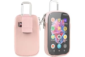 TXEsign MP3 & MP4 Player Carry Case Bag with Clear Window Travel Carrying Case for 4" Touch Screen MP3 MP4 Player Case Storage Bag with Inner Pocket for Earphones, USB Cable, Memory Card (Peach Fuzz)