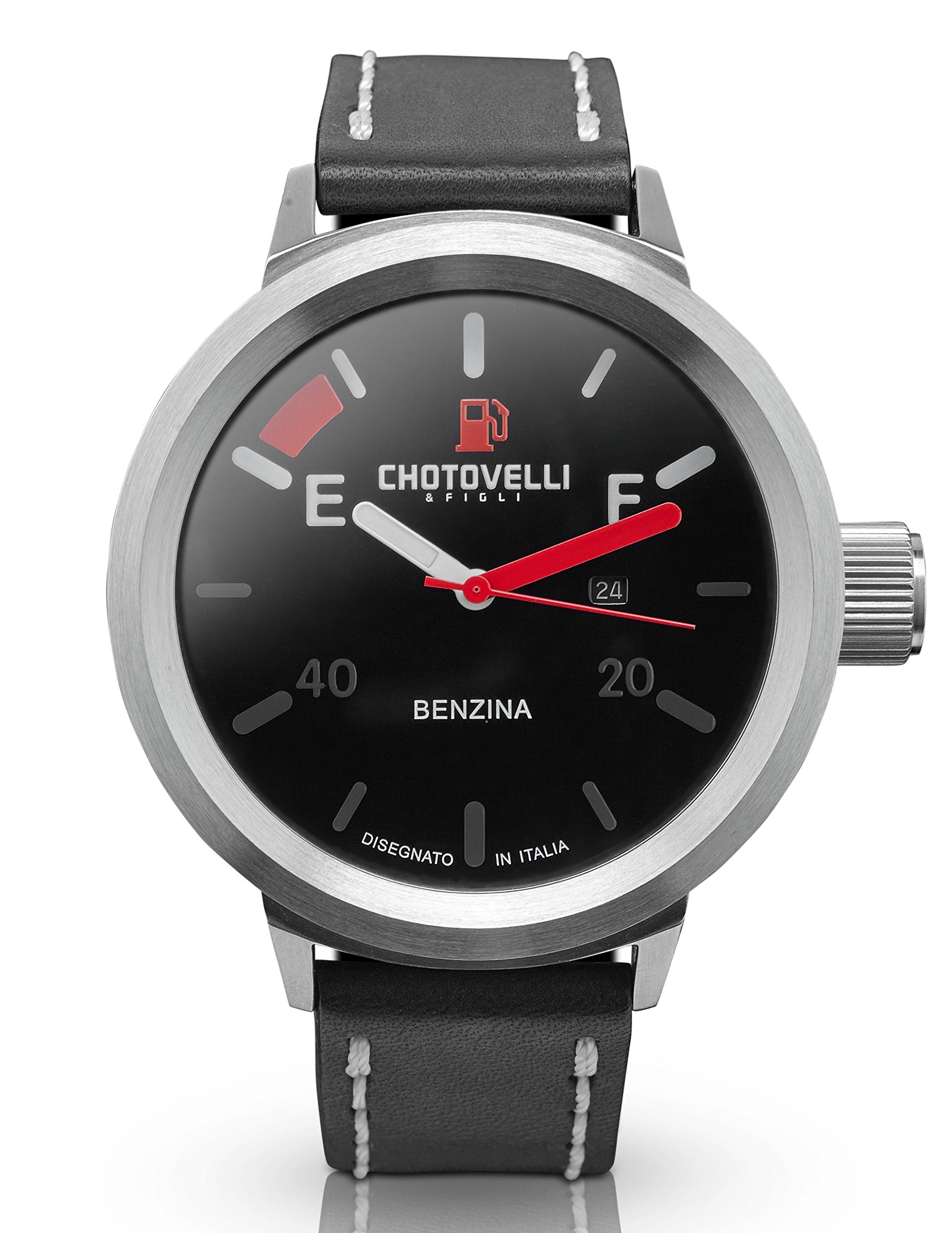 chotovelli Big Pilot 50mm Alfa Romeo Dial Black Leather Men's Watch- 747.1 — image 1