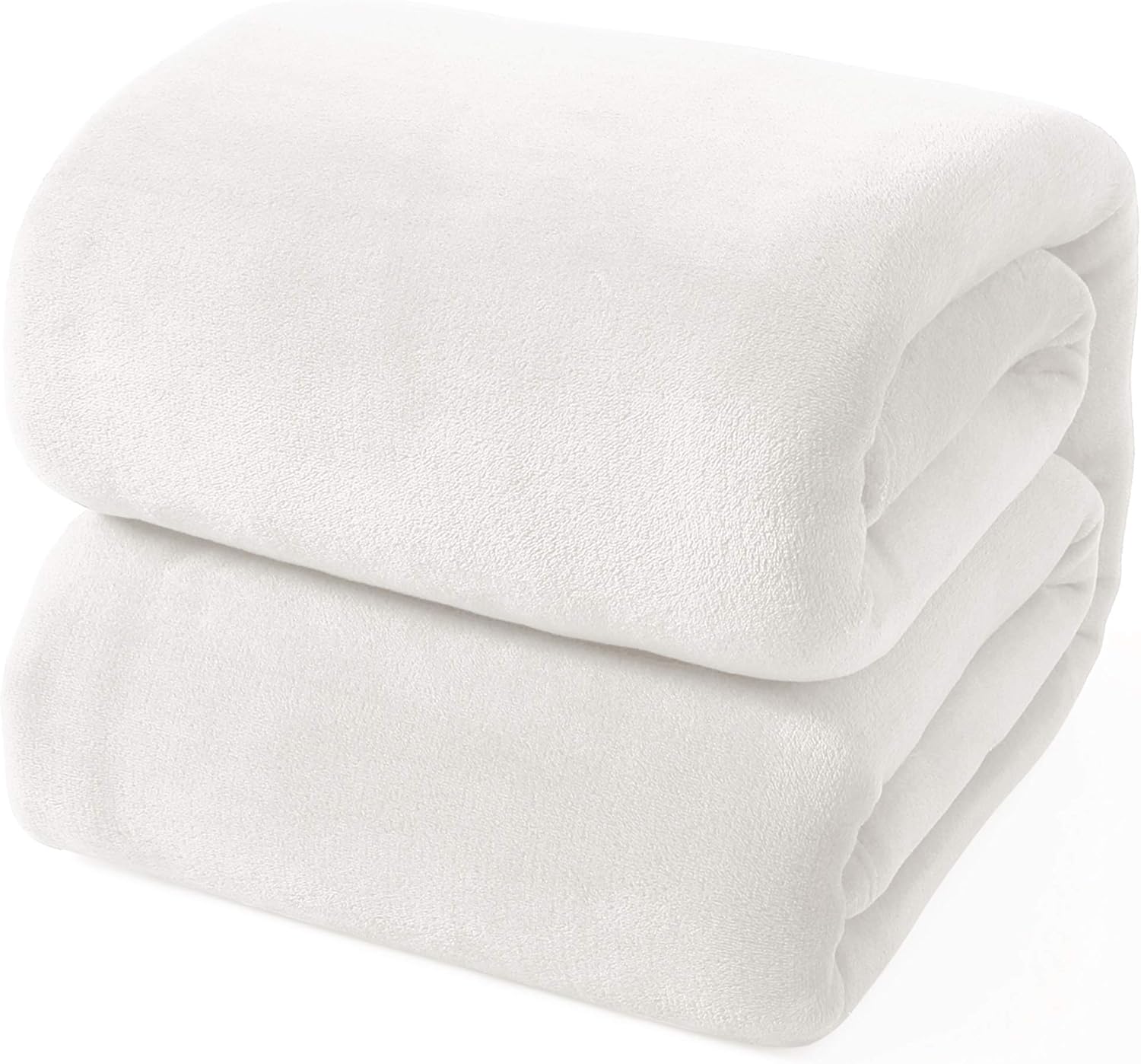 EXQ Home Fleece Blanket Queen Size White Throw Blanket for Bed or Couch - Microfiber Fuzzy Flannel Blanket for Adults or Kids: Home & Kitchen